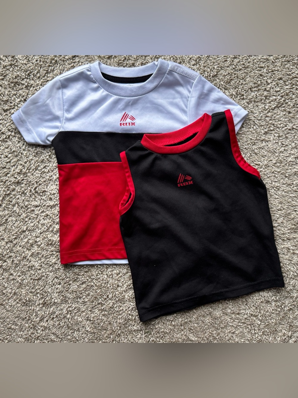 RBX Toddler Athletic Shirt Bundle 18M Red Black White Sleeveless Tank Tee